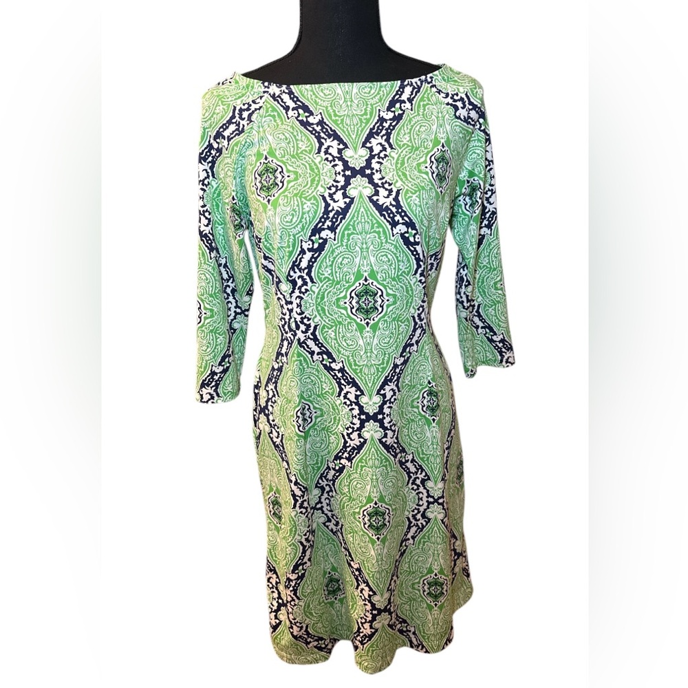 J. McLaughlin Mari Dress Size Small Green and Blue